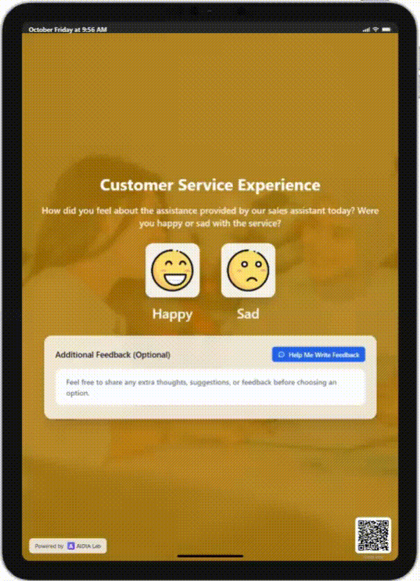 Food Quality Survey on Tablet